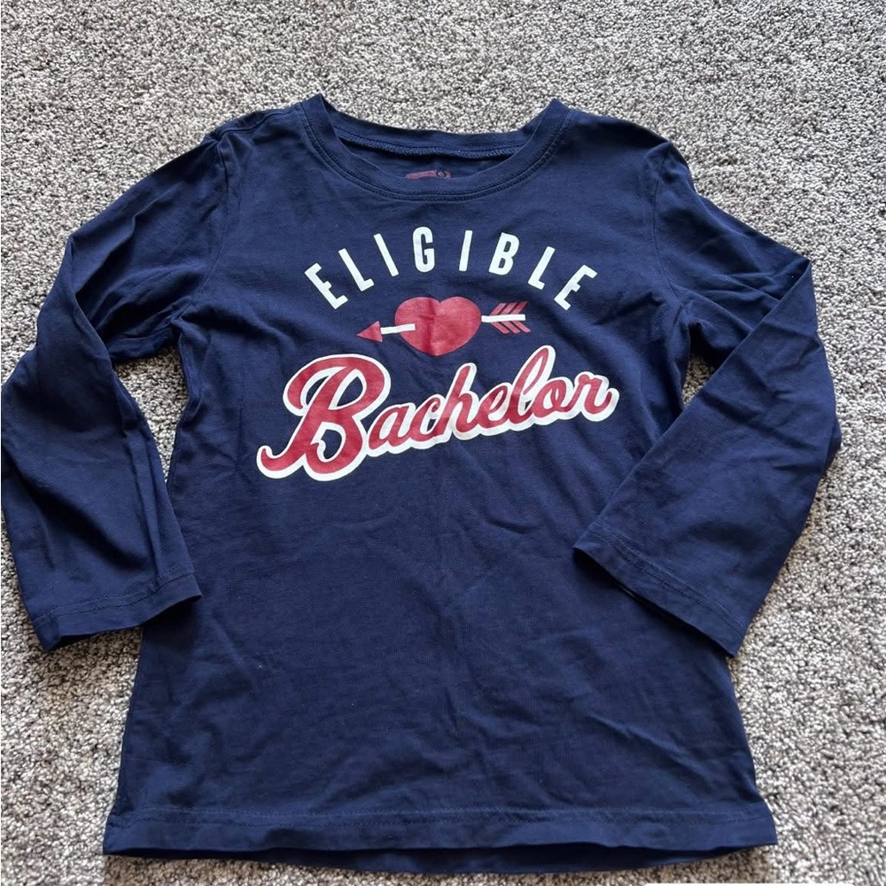Crazy 8 Navy Blue Long Sleeve Tee with Red Graphic